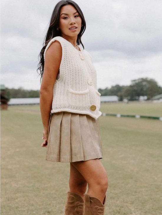 vestique Dresses & Skirts - Vestique Taupe pleated skirt